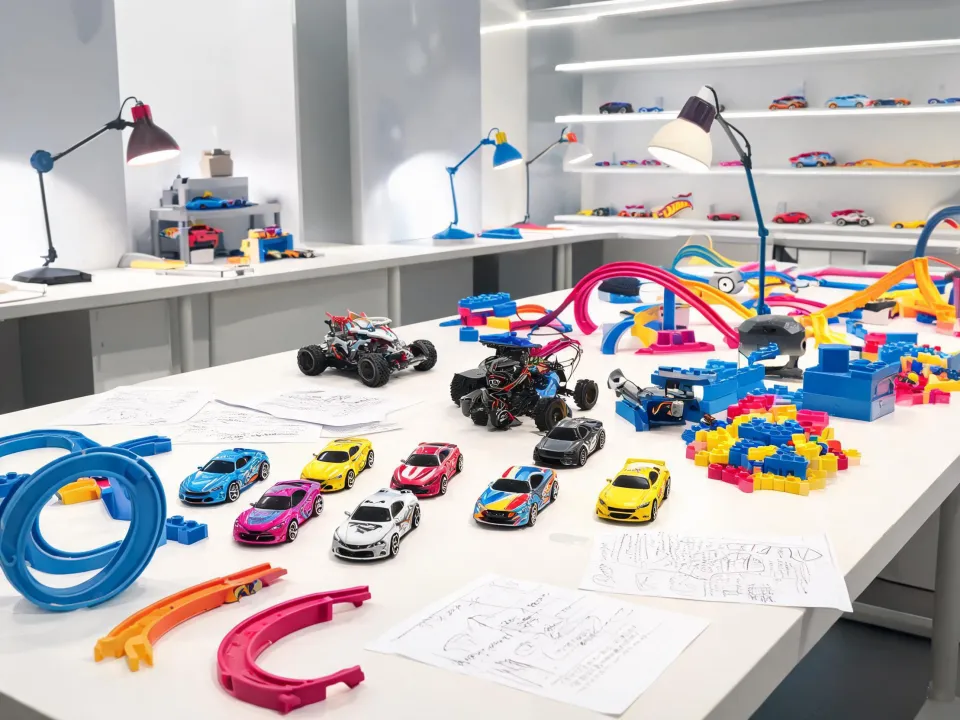 Hot Wheels design studio and play testing table